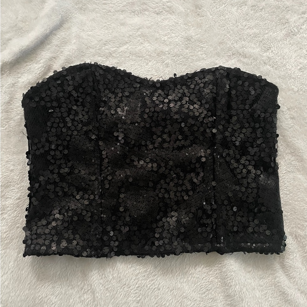 Forever 21 Black Sequin Tube Top